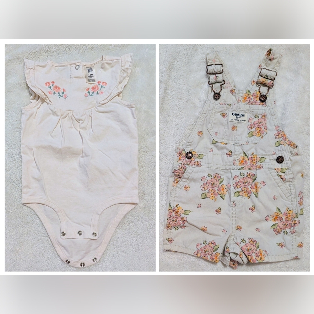 OshKosh B'gosh Floral Cream Kids Matching Set